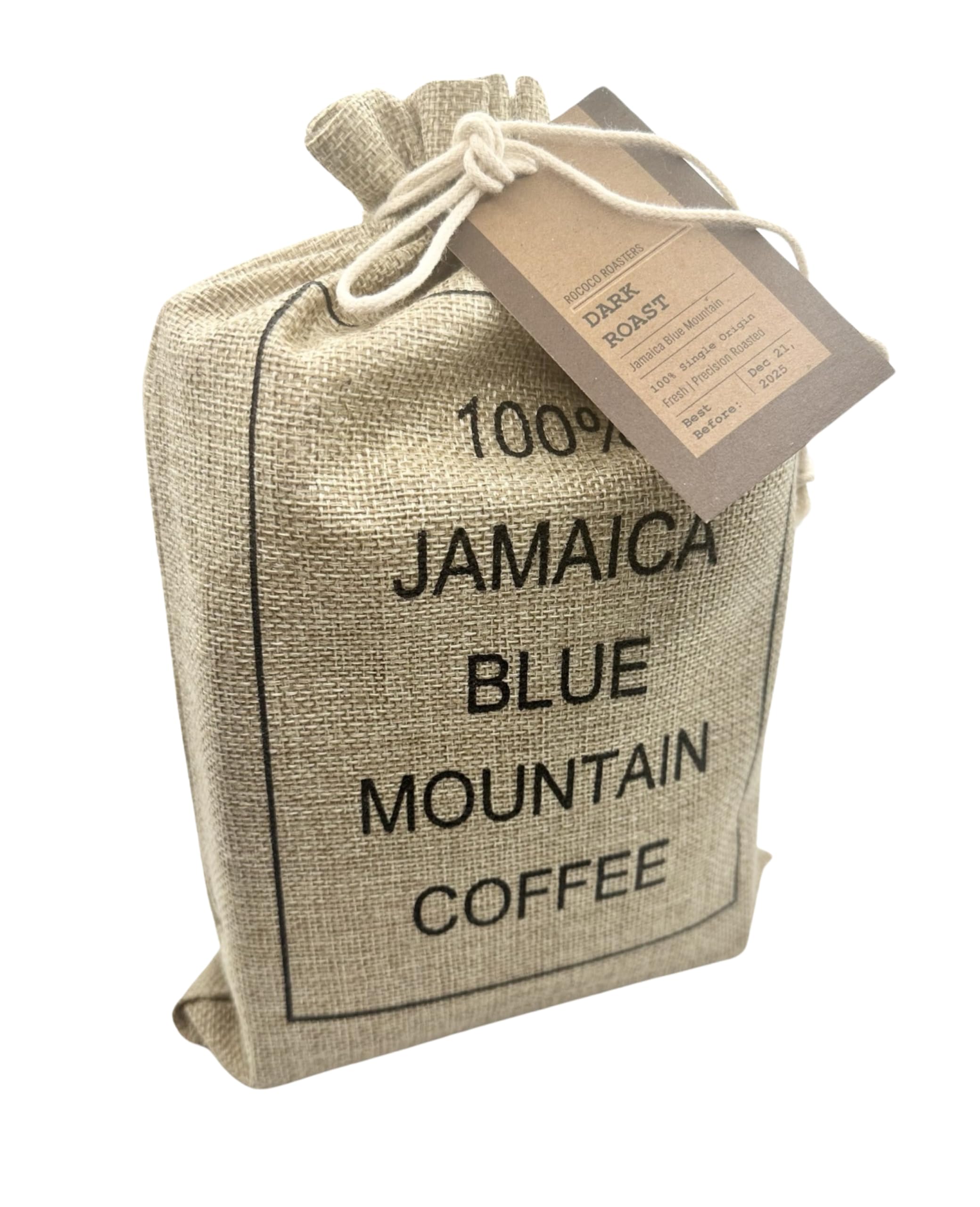 1 LB FRESH, AUTHENTIC Jamaica Blue Mountain Coffee Beans | Dark Roast | Burlap Bag | Makes a Great Gift!